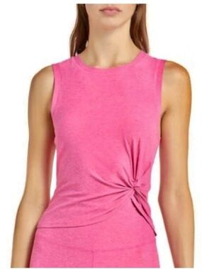 Beyond Yoga Pink Twist Front Tank Top Size S Soft Activewear NWOT